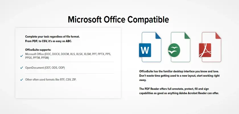 MobiSystems compatible with Microsoft Office