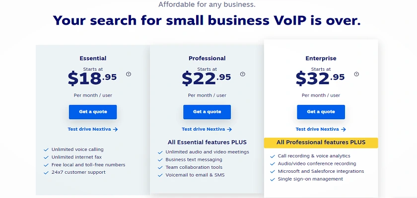 Nextiva cloud voip phone prices