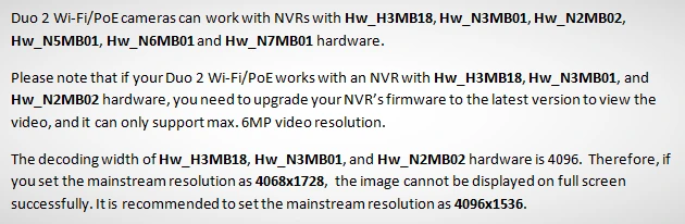 Reolink NVR Specifications