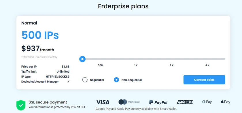 DDC Prices Enterprise Non Sequential