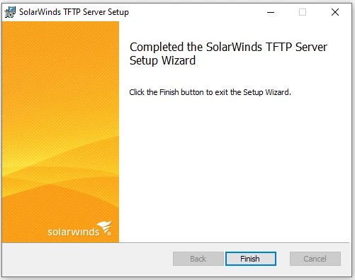 SolarWinds TFTP Server Installation Completed