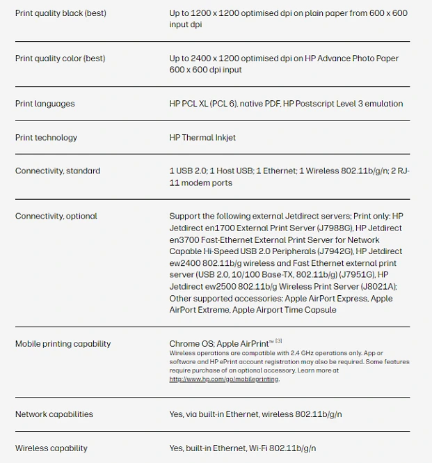 HP OfficeJet Pro 8730 Specifications